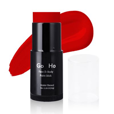 Go Ho Red Face Paint Stick,Easily Washable Formula Body Paint,Non-toxic Full-coverage Cream Red Face Body Paint for Halloween Costumes Cosplay SFX Devil Clown Makeup