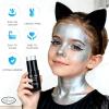 Go Ho Pearl Silver Face Body Paint Stick,Water Based Washable Face Paint Stick,Non-toxic Full-coverage Cream Silver Body Paint for Halloween Costumes Cosplay SFX Makeup view 4