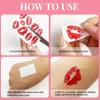 10Sheets Kiss Tattoos Temporary Red Lips Fake Tattoos Self-adhesive Waterproof Stickers for Adult Women Girls Face Body Halloween Decorations, 3.6" X 2.63" view 4