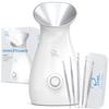 Pure Daily Care NanoSteamer Large 3-in-1 Nano Ionic Facial Steamer with Precise Temp Control - Humidifier - Unclogs Pores - Blackheads - Spa Quality - Bonus 5 Piece Stainless Steel Skin Kit (Silver) view 1