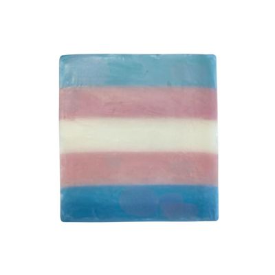 Trans Pride flag soap. Lemongrass and verbena | 4.5oz | Handmade soap with the colors of the official lgbtqia+ trans flag. For sensitive and dry skin.