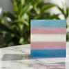 Trans Pride flag soap. Lemongrass and verbena | 4.5oz | Handmade soap with the colors of the official lgbtqia+ trans flag. For sensitive and dry skin. view 2