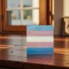 Trans Pride flag soap. Lemongrass and verbena | 4.5oz | Handmade soap with the colors of the official lgbtqia+ trans flag. For sensitive and dry skin. view 4