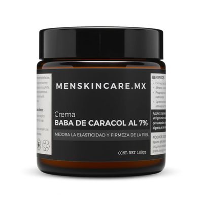 100g Snail Slime Cream for Men; regenerates damaged skin, fades blemishes, improves skin elasticity and firmness by stimulating cell renewal with 7% protein extract.