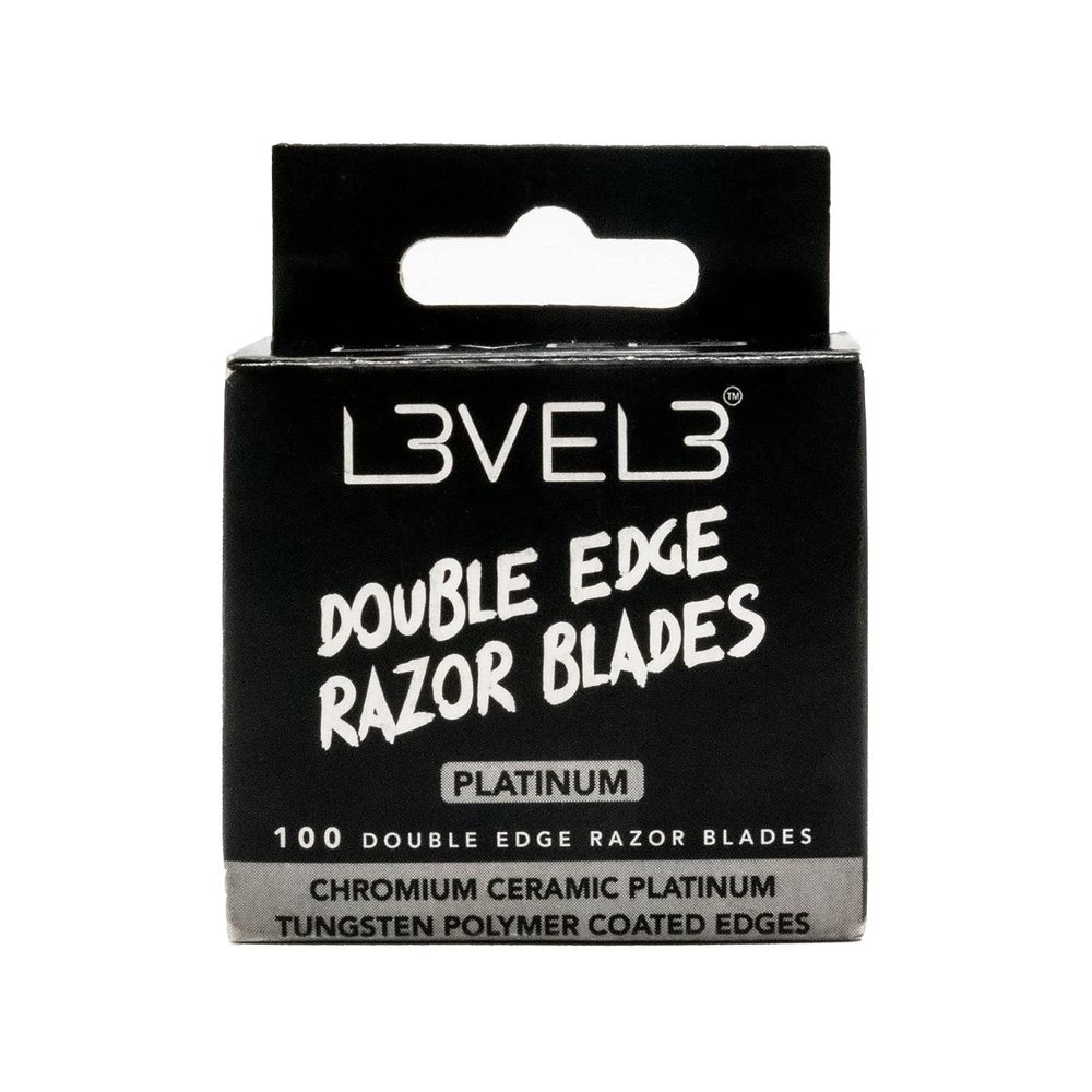 L3 Double Edge Razor Blades - Platinum Coated, Stainless Steel for the Close Shave - for Double Edged Safety Razors - 100 Count (2)