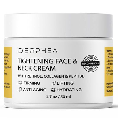 DERPHEA Neck Tightening Cream, Neck Firming Cream For Tightening and Firming, Fine lines, Loose & Sagging On Face, Decollete & Other Skin Areas - 1.7 OZ