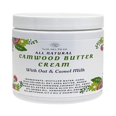 All Natural Camwood Butter Cream|Made with Oat & Camel Milk|Super Moisturizing|All Skin type (Unscented, 8 oz)