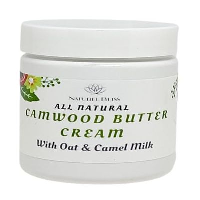 All Natural Camwood Butter Cream|Made with Oat & Camel Milk|Super Moisturizing|All Skin type (Unscented, 4 oz)