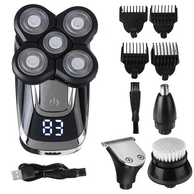 Head Shavers for Bald Men, 4 In 1 4D Electric Men Bald Head Shaver Beard Razor Electric Rotary Shaver Cordless Hair Trimmer Clipper USB Charging