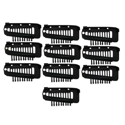 12PCS Chunni Dupatta Clip With Safety Pins, Sturdy 10-Tooth Stainless Steel Hair Extension Clip For Clips Hair Hairpieces, DIY Wig Hair Clips (Black+Light Brown+Gold) (Color : Black, Size : 10pcs)