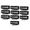 12PCS Chunni Dupatta Clip With Safety Pins, Sturdy 10-Tooth Stainless Steel Hair Extension Clip For Clips Hair Hairpieces, DIY Wig Hair Clips (Black+Light Brown+Gold) (Color : Black, Size : 10pcs)