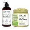 Bare Botanics Avocado Hair & Body Oil + Matcha Eucalyptus Body Salt Scrub view 1