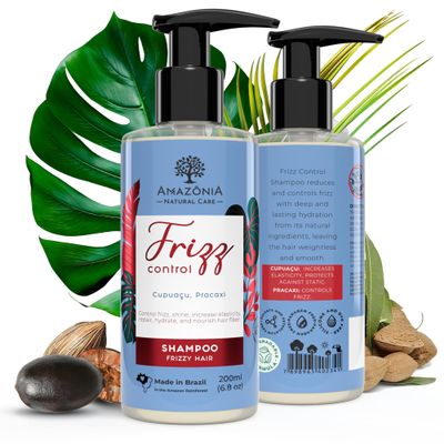 All Natural Frizz Control Shampoo for Men & Women- Anti-Frizz Shampoo for Frizzy Hair - Paraben & Sulfate-free Shampoo-with Cupuacu and Pracaxi to Reduce & Control Frizz 6.8oz
