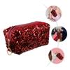 Beavorty 2pcs Sequin Makeup Storage Bag Capacity Cosmetic Organizer Portable Square Toiletry Bag for Travel Stylish Pouch for Women Versatile Use for Makeup Pencil Case Sundries view 2