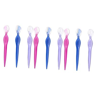 FRCOLOR 9pcs Stainless Steel Eyebrow Portable Eyebrow Trimmers for Precise Grooming Lightweight and Easy to Clean Makeup Tools Red and Colors