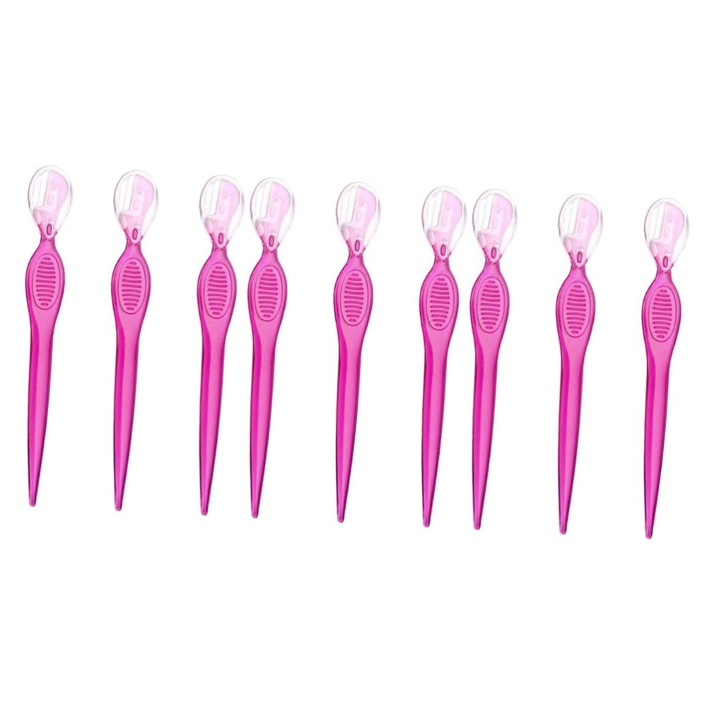 FRCOLOR 9pcs Stainless Steel Eyebrow Precision Eyebrow Trimmers for Beauty Makeup Lightweight Beauty Tools for Women Red