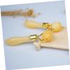 FRCOLOR 2pcs Jade Eye Roller and Face Roller for Skin Care Yellow Jade Facial Massage Tool for Reducing Puffiness and Aging Easy to Use Travel view 2