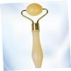 FRCOLOR 2pcs Jade Eye Roller and Face Roller for Skin Care Yellow Jade Facial Massage Tool for Reducing Puffiness and Aging Easy to Use Travel view 3
