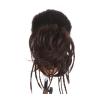 messy bun hair piece Messy Hair Bun with Elastic Bands Synthetic Straight Hair Chignon Extensions with Braids, Hairpieces for Women Natural Fake Hair bun hair pieces for women (Color : 6A) view 1