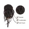 messy bun hair piece Messy Hair Bun with Elastic Bands Synthetic Straight Hair Chignon Extensions with Braids, Hairpieces for Women Natural Fake Hair bun hair pieces for women (Color : 6A) view 2