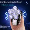 Head Shavers for Bald Men, 6 in 1 Men's 4D Electric Shaver Rechargeable 6 Floating Heads Beard Nose Ear Hair Trimmer Bald Head for Men Razor Clipper Face (Color : Gold) view 2