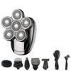 Head Shavers for Bald Men, 6 in 1 Men's 4D Electric Shaver Rechargeable 6 Floating Heads Beard Nose Ear Hair Trimmer Bald Head for Men Razor Clipper Face (Color : Silver) view 1