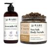 Bare Botanics Avocado Hair & Body Oil + Coconut Coffee Body Salt Scrub view 1