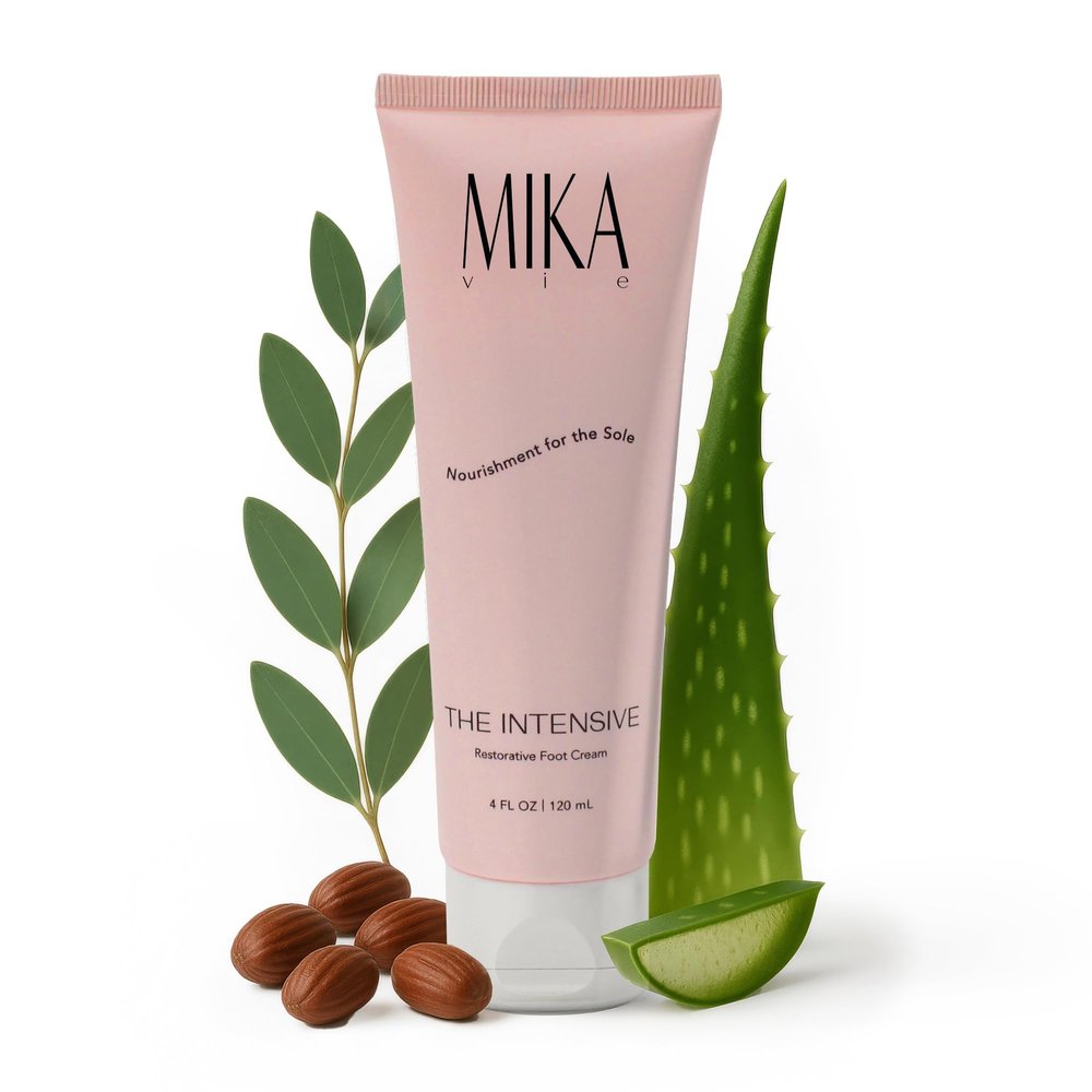 Mika Vie Luxury Foot Cream for Dry Cracked Heels | 25% Urea Cream for Feet with Vitamin E | Foot Moisturizer & Cracked Heel Treatment | Naturally Scented, Paraben and Phthalate Free