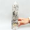 AtkitS Natural Black Hair Tourmaline Sorcerer's Stone Quartz Pillar Mineral Therapy Home Office Energy Decorative Gemstones (Size : 1-1.3kg) view 3
