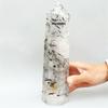 AtkitS Natural Black Hair Tourmaline Sorcerer's Stone Quartz Pillar Mineral Therapy Home Office Energy Decorative Gemstones (Size : 1-1.3kg) view 4