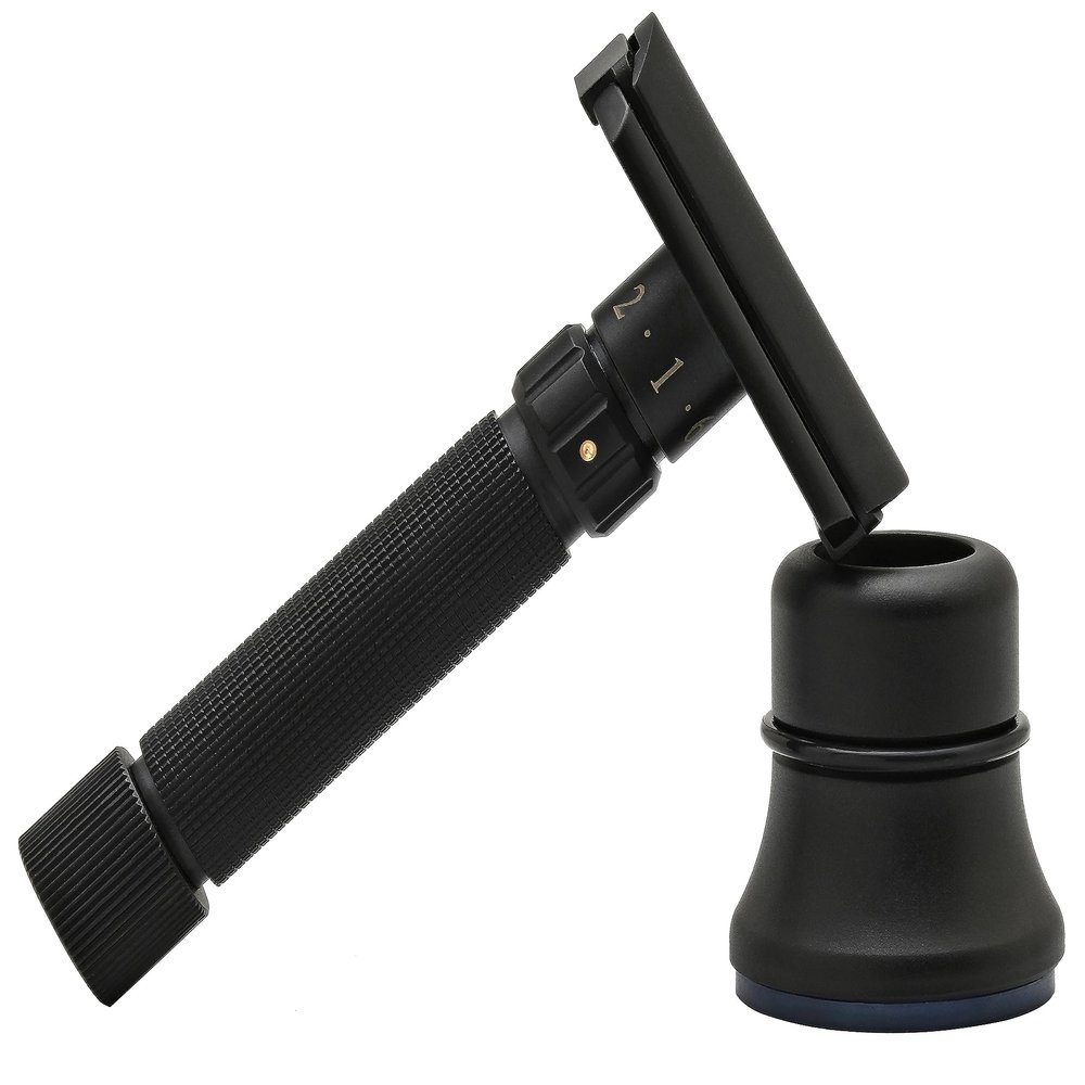 Pearl Flexi Adjustable Safety Razor Black Edition - Reusable Metal Razor made of 100% Brass | Eco Friendly Double Edge Razor for Men | Men's Shaving Razor for Father's Day Gift Option