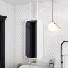 Gaommini Ceiling Mounted Hanging Mirror Square with White Metal Frame and Double Boom, Bathroom Mirrors Large Rectangle Mirror for Vanity Makeup Shaving (Size : 40cmx60cm) view 1
