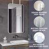 Gaommini Ceiling Mounted Hanging Mirror Square with White Metal Frame and Double Boom, Bathroom Mirrors Large Rectangle Mirror for Vanity Makeup Shaving (Size : 40cmx60cm) view 2