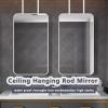 Gaommini Ceiling Mounted Hanging Mirror Square with White Metal Frame and Double Boom, Bathroom Mirrors Large Rectangle Mirror for Vanity Makeup Shaving (Size : 40cmx60cm) view 3