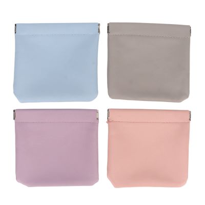 4-Color Mini Lipstick Storage Bag - Automatic Closure Portable PU Leather Pouch for Lipstick, Makeup, Earphones
