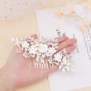 CHGCRAFT Bridal Flower Pearl Rhinestone Alloy Hair Comb, Hair Accessories for Woman, Sliver view 4