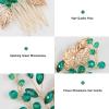 CHGCRAFT 3Pcs 2Styles Bride Wedding Hair Comb Green Crystal Golden Bridal Hair Comb Wedding Hair Clip for Party Photography, Green view 3