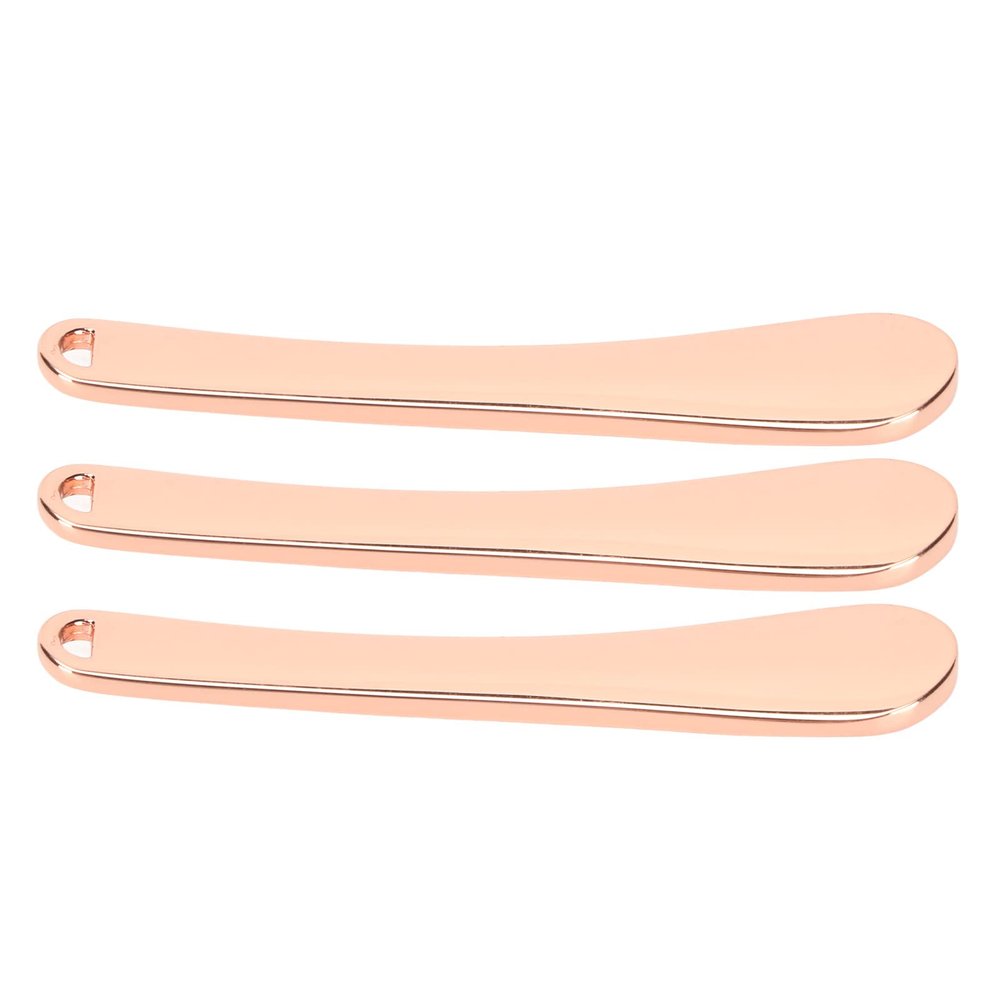 3PCS Makeup Spatula Set - Zinc Alloy Cosmetic Spatulas for Face, Eye Cream, Rose Gold Metal Spatulas