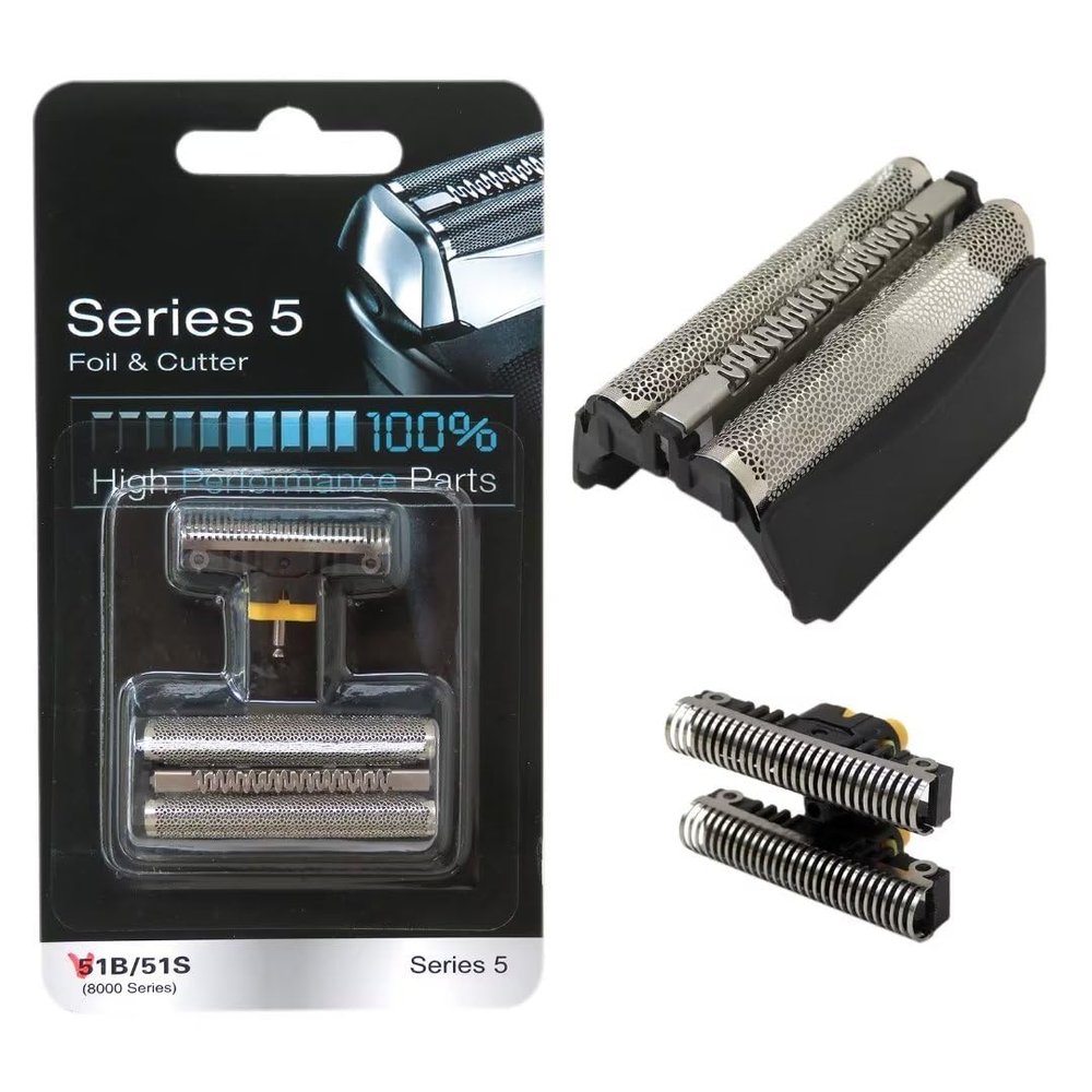 51B Electric Shaver Replacement Foil Head with Cutter Compatible for B-raun 5 Series 550s-3/550s-4/550cc/550cc-4/560/560s-3/560s-4/565cc/565cc-4/570s-4/570cc/570cc-3/570cc-4/590cc/590cc-3/590cc-4