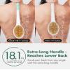 Back Scrubber Body Shower Brush: Anti Slip Long Handle Bath Brush with Stiff and Soft Bristles - Showering Exfoliator Wet or Dry Brushing for Women, Men, Elderly (Mint Green) view 2