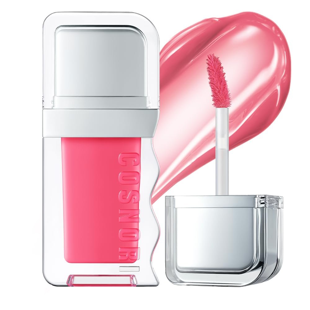 COSNORI Flow Wave Lip Tint - Vegan Glassy Lip Gloss, Lightweight & Long-lasting, Plant-derived Oil Moisturizer, K-Beauty (01 SURFY)