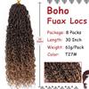 Beverlee 30 Inch Goddess Locs Crochet Hair 8 Pcak Boho Locs Goddess Faux Locs Boho Crochet Locs Pre Looped Soft Hippie Locs Synthetic Bohemian Curly Crochet Locs Hair for Black Women view 2