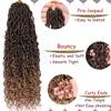 Beverlee 30 Inch Goddess Locs Crochet Hair 8 Pcak Boho Locs Goddess Faux Locs Boho Crochet Locs Pre Looped Soft Hippie Locs Synthetic Bohemian Curly Crochet Locs Hair for Black Women view 3