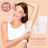 600-Count Non Woven Wax Strips, 2 Size Body and Facial Epilating Wax Strips Paper for Hair Removal, Beauty Waxing Strips for Leg Face Chest Back and Bikini view 4