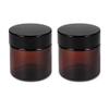 2Pack 120ml/4oz Amber Round Glass Jars Empty Cosmetic Makeup Face Mask Facial Cream Balm Lotion Storage Container Jar with Black Lid and Inner Liner for Beauty Care view 1