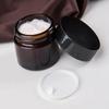 2Pack 120ml/4oz Amber Round Glass Jars Empty Cosmetic Makeup Face Mask Facial Cream Balm Lotion Storage Container Jar with Black Lid and Inner Liner for Beauty Care view 4