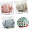 Beaupretty 2pcs Shower Caps for Women Double-layer Printed Bathing Hat Creative Patterns for Spa and Hair Cute Floral Design view 3