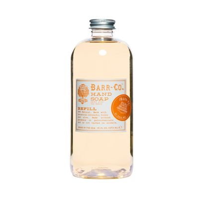 BARR-CO. Hand Soap Refill Natural Liquid Soap with Essential Oils, Vegan Formula, Blood Orange Amber 16fl oz