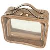 JAZD Clear Makeup Bag Toiletry Bag for Women Cosmetic Case Large Capacity Travel Make Up Bag Organizer Transparent Storage Compartment TSA Approved (BEIGE) view 1