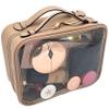 JAZD Clear Makeup Bag Toiletry Bag for Women Cosmetic Case Large Capacity Travel Make Up Bag Organizer Transparent Storage Compartment TSA Approved (BEIGE) view 2